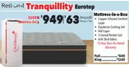 Surplus Furniture CopperSense Tranquillity Eurotop Queen Mattress offer