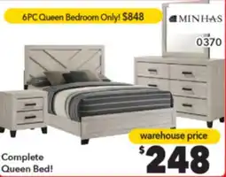 Surplus Furniture Bradley Dusty Grey Oak Queen Bed offer