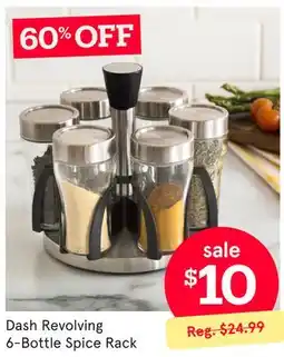 Kitchen Stuff Plus Dash Revolving 6-Bottle Spice Rack offer
