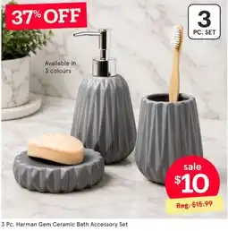 Kitchen Stuff Plus 3 Pc. Harman Gem Ceramic Bath Accessory Set offer