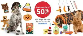 Petsmart ALL dog & cat toys offer
