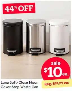 Kitchen Stuff Plus Luna Soft-Close Moon Cover Step Waste Can offer