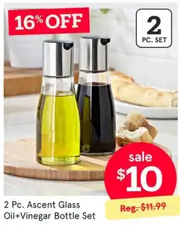 Kitchen Stuff Plus 2 Pc. Ascent Glass Oil+Vinegar Bottle Set offer