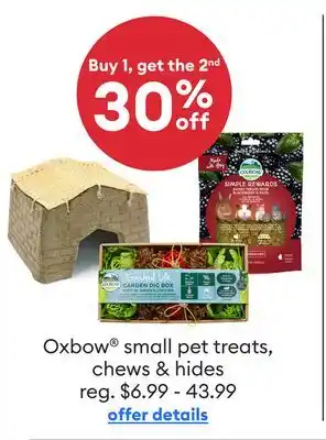 Petsmart Oxbow small pet treats, chews & hides offer