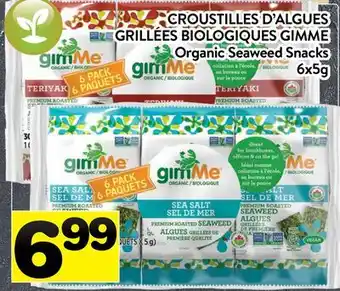 Supermarché PA CROUSTILLES D'ALGUES GRILLÉES BIOLOGIQUES GIMME | Organic Seaweed Snacks offer