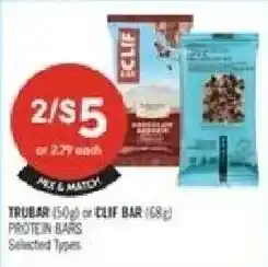 Shoppers Drug Mart Trubar or Clif Bar Protein Bars offer