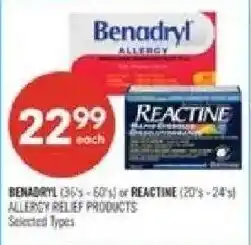 Shoppers Drug Mart Benadryl allergy relief products offer