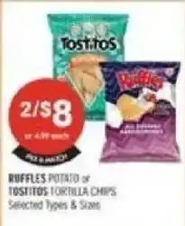 Shoppers Drug Mart Ruffles potato or Tostitos tortilla chips offer