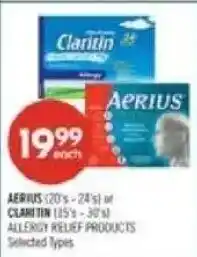 Shoppers Drug Mart Aerius or Claritin allergy relief products offer