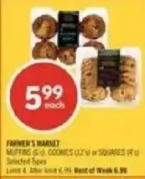 Shoppers Drug Mart Farmer's market muffins cookies or squares offer