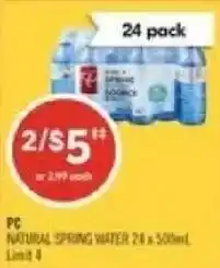Shoppers Drug Mart PC natural spring water offer