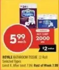 Shoppers Drug Mart Royale bathroom tissue offer