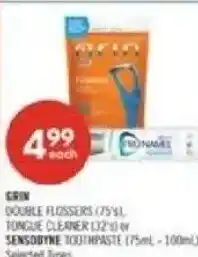 Shoppers Drug Mart origin double flossers tongue cleaner or sensodyne toothpaste offer