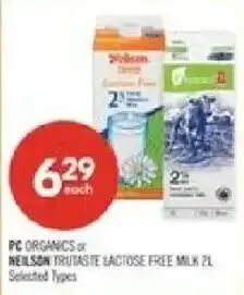 Shoppers Drug Mart pc organics or neulson lactose free milk offer