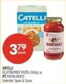 Shoppers Drug Mart Catelli gluten-free pasta or pc pasta sauce offer