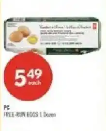Shoppers Drug Mart PC free-run eggs 1 dozen offer