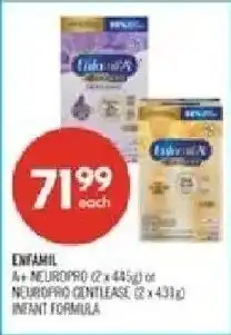 Shoppers Drug Mart Enfamil a+ neuropro or neuropro gentlease infant formula offer