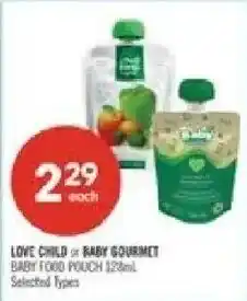Shoppers Drug Mart Love child or baby gourmet baby food pouch offer