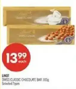 Shoppers Drug Mart Lindt Swiss Classic Chocolate Bar offer