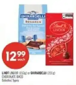 Shoppers Drug Mart Lindt Lindor or Ghirardelli chocolate bags offer
