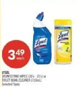 Shoppers Drug Mart Lysol disinfecting wipes or toilet bowl cleaner offer
