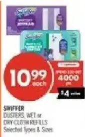 Shoppers Drug Mart Swiffer dusters, wet or dry cloth refills offer