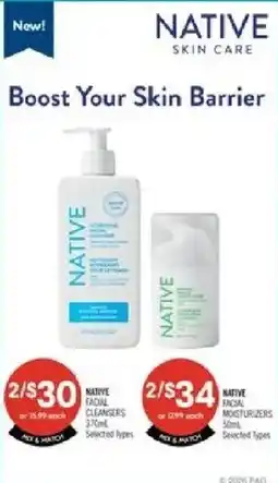 Shoppers Drug Mart Native facial cleansers offer