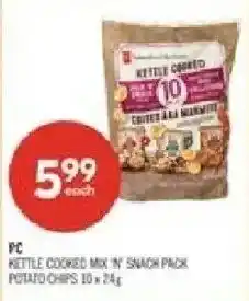 Shoppers Drug Mart PC kettle cooked mix 'n' snack pack potato chips offer