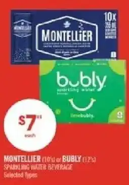 Shoppers Drug Mart Montellier or Bubly sparkling water beverage offer