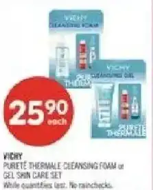 Shoppers Drug Mart Vichy pureté thermale cleansing foam or gel skin care set offer