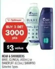 Shoppers Drug Mart Head & Shoulders Bare Clinical or Dandruff Shampoo offer