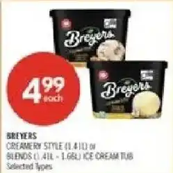 Shoppers Drug Mart Breyers creamery style ice cream tub offer