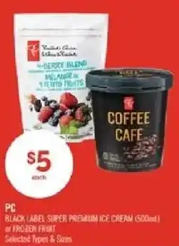 Shoppers Drug Mart PC black label super premium ice cream offer