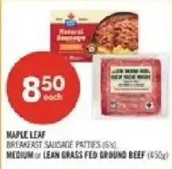 Shoppers Drug Mart Maple Leaf breakfast sausage patties offer
