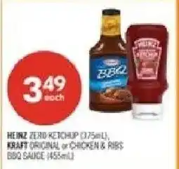 Shoppers Drug Mart Heinz zero ketchup or kraft original or chicken ribs bbq sauce offer