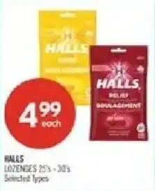 Shoppers Drug Mart Halls lozenges offer