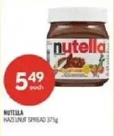 Shoppers Drug Mart nutella hazelnut spread offer