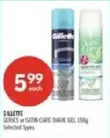 Shoppers Drug Mart Gillette series or satin care shave gel offer