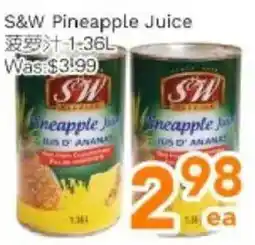 Ample Food Market S&W pineapple juice offer