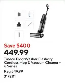 Staples Tineco FloorWasher Flashdry Cordless Mop & Vacuum Cleaner - 6 Series offer
