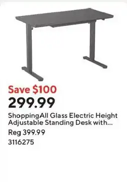 Staples ShoppingAll Glass Electric Height Adjustable Standing Desk offer