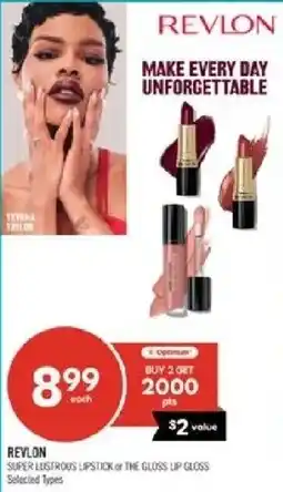 Shoppers Drug Mart Revlon super lustrous lipstick or the gloss lip gloss offer