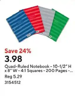 Staples Quad-Ruled Notebook offer