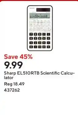 Staples Sharp EL510RTB Scientific Calculator offer