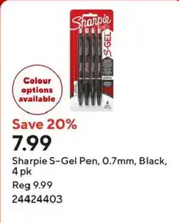 Staples Sharpie S-Gel Pen, Black offer