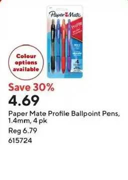 Staples Paper Mate Profile Ballpoint Pens offer