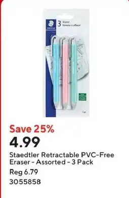 Staples Staedtler Retractable PVC-Free Eraser offer