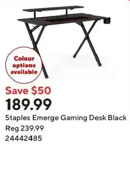 Staples Staples Emerge Gaming Desk Black offer