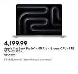 Staples Apple MacBook Pro 16" - M5 Pro - 18-core CPU - 1 TB SSD - 24 GB -... offer