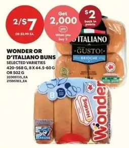 Zehrs Markets Wonder or D'italiano buns offer